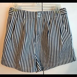 NWOT BDG denim blue & white pinstripe shorts